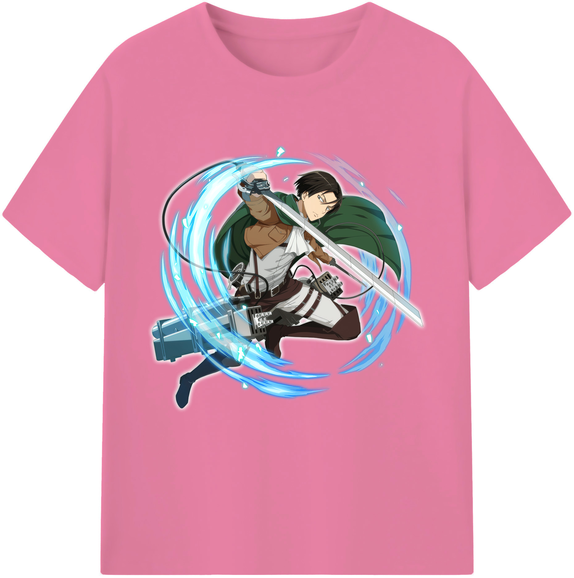 （画像用） 進撃の巨人 リヴァイ·アッカーマン Attack on Titan Levi Ackerman 綿100％半袖Tシャツ（フロントプリント）